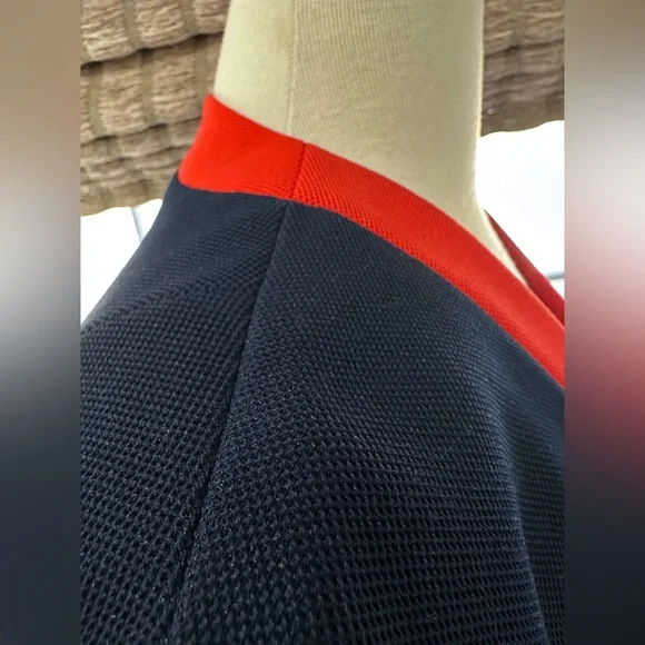 Vintage Butter Knit navy dark red orange lightweight open blazer - Picture 6 of 9